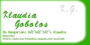 klaudia gobolos business card